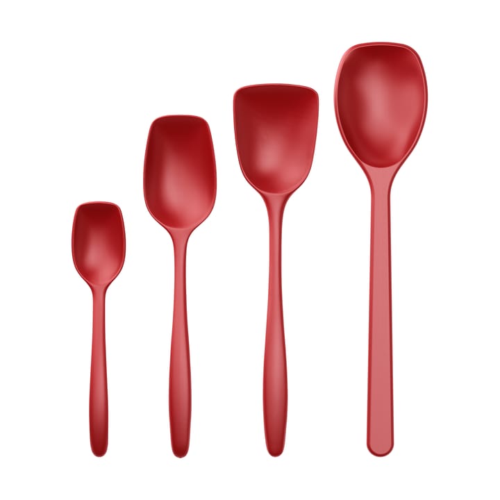 Classic cooking spoon set 4 pieces, Red Rosti