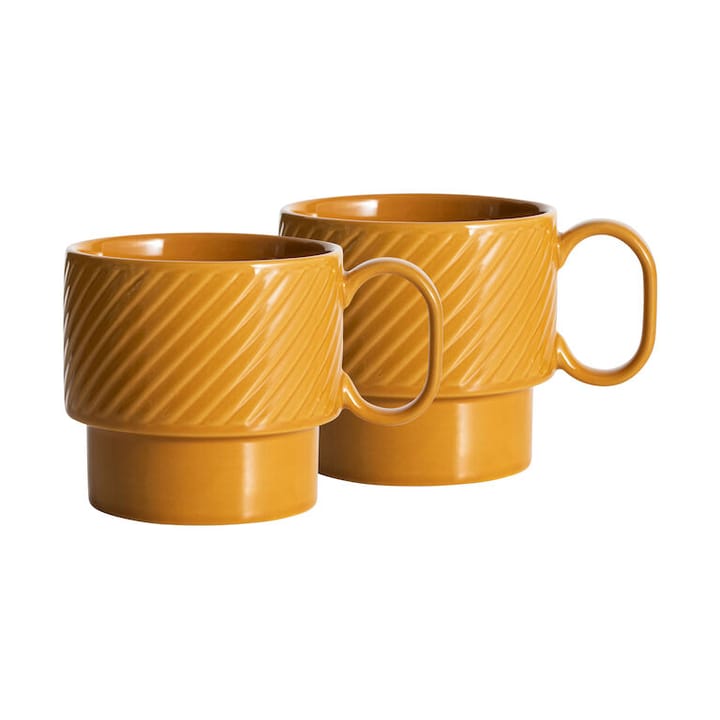 Coffee & More tea mug 2-pack, Yellow Sagaform