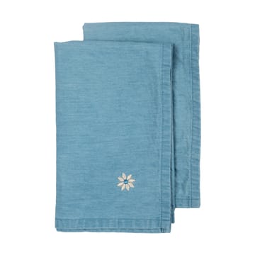 Eden denim fabric napkin 45x45 cm 2-pack - Blue - Sagaform