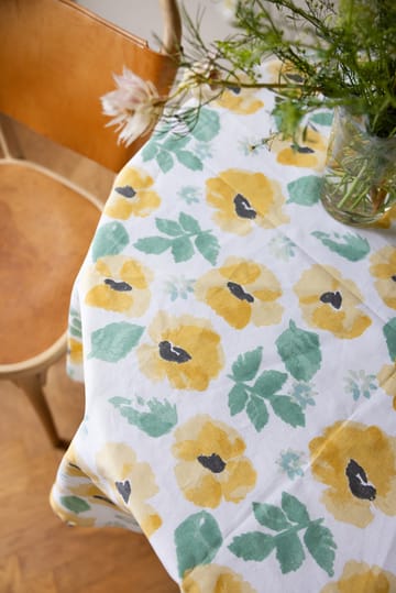 Eden waxed tablecloth Ø180 cm - Yellow - Sagaform