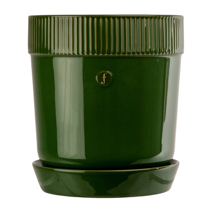 Elise flower pot with saucer Ø17 cm, Green Sagaform