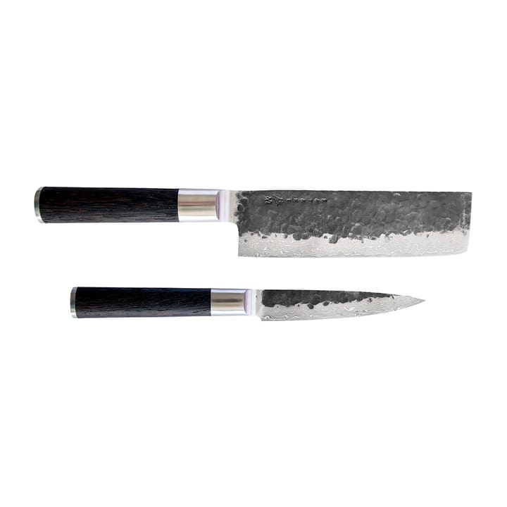 Kuro Nakiri 18 cm with petty 11 cm, 2 pieces Satake