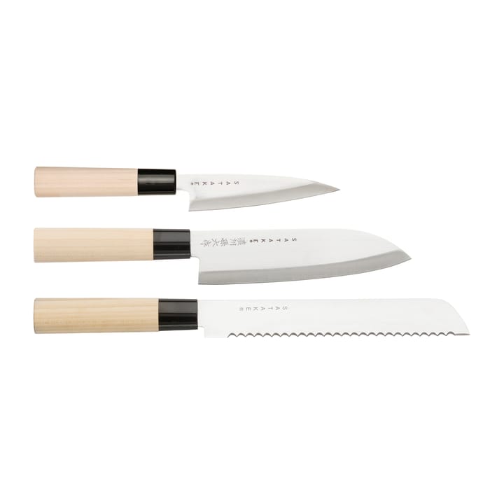 Satake Houcho knife set 3 pieces, Hi Carbon Steel Satake