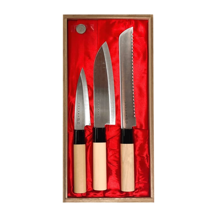 Satake Houcho knife set 3 pieces, Hi Carbon Steel Satake