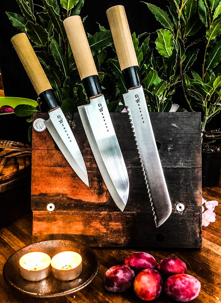 Satake Houcho knife set 3 pieces, Hi Carbon Steel Satake