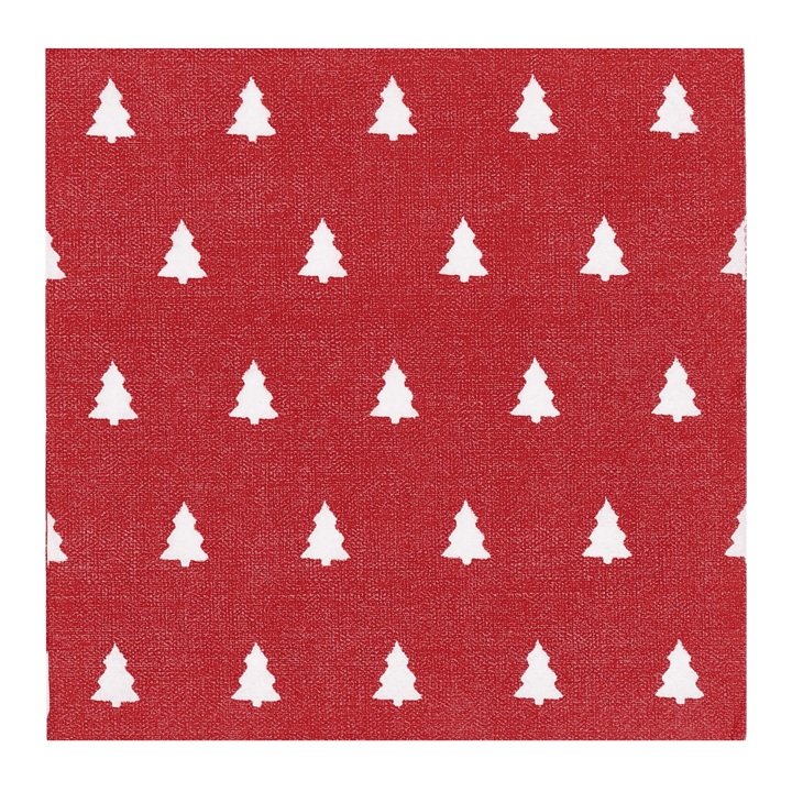 Linen trees serviette 33x33 cm 20-pack - Red - Scandi Essentials