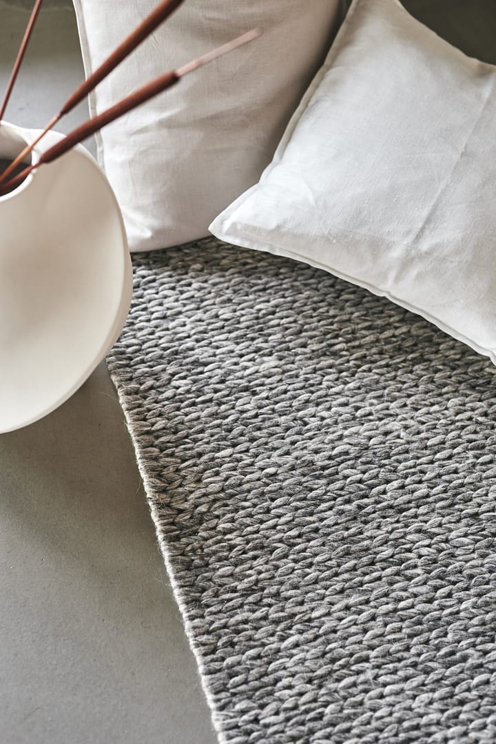 Braided wool carpet natural grey, 200x300 cm Scandi Living