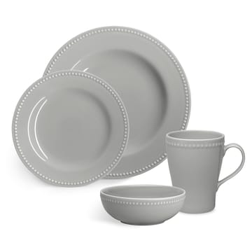 Dots plate 28 cm 4-pack - Grey - Scandi Living