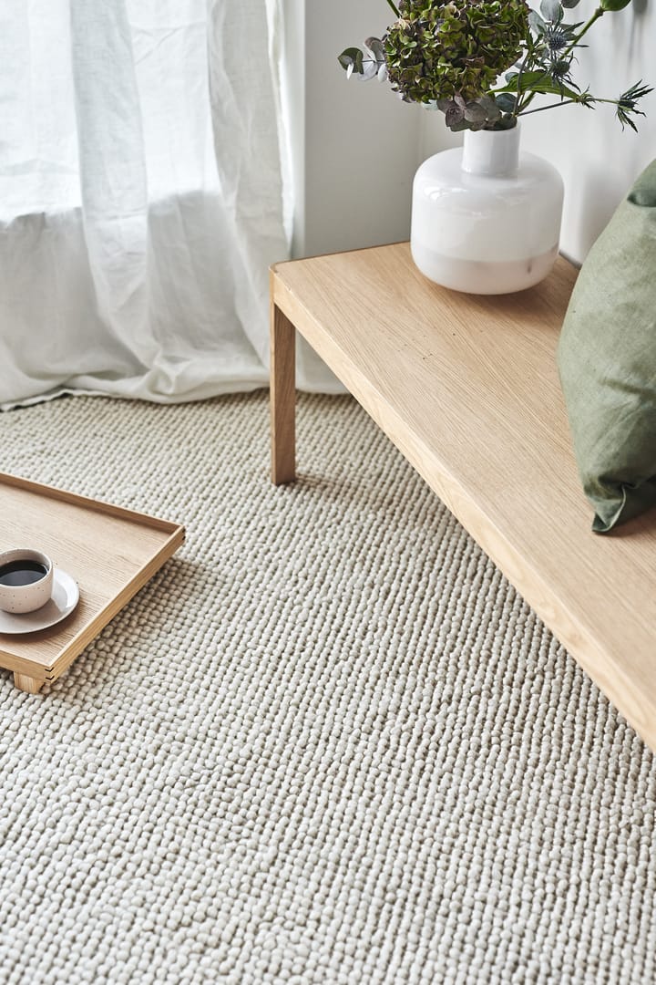 Flock wool carpet natural white, 200x300 cm Scandi Living