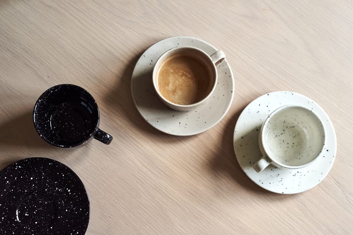 Freckle cup with saucer 26 cl, Black Scandi Living