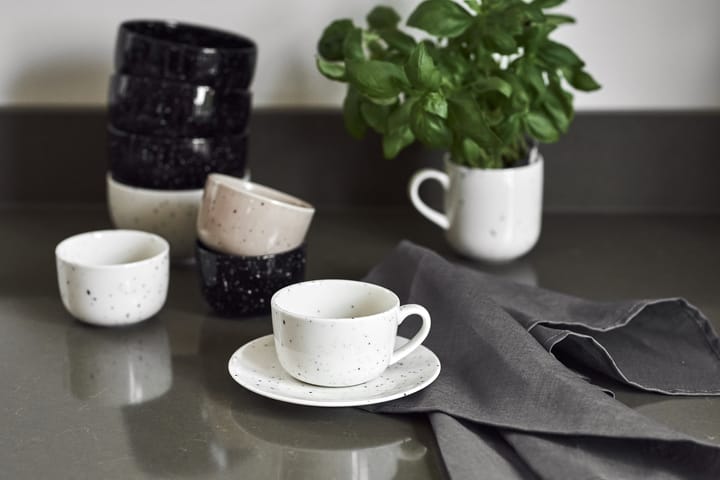 Freckle cup with saucer 26 cl, White Scandi Living