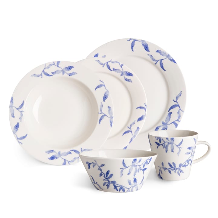 Havspil plate 28 cm 4-pack, blue-white Scandi Living