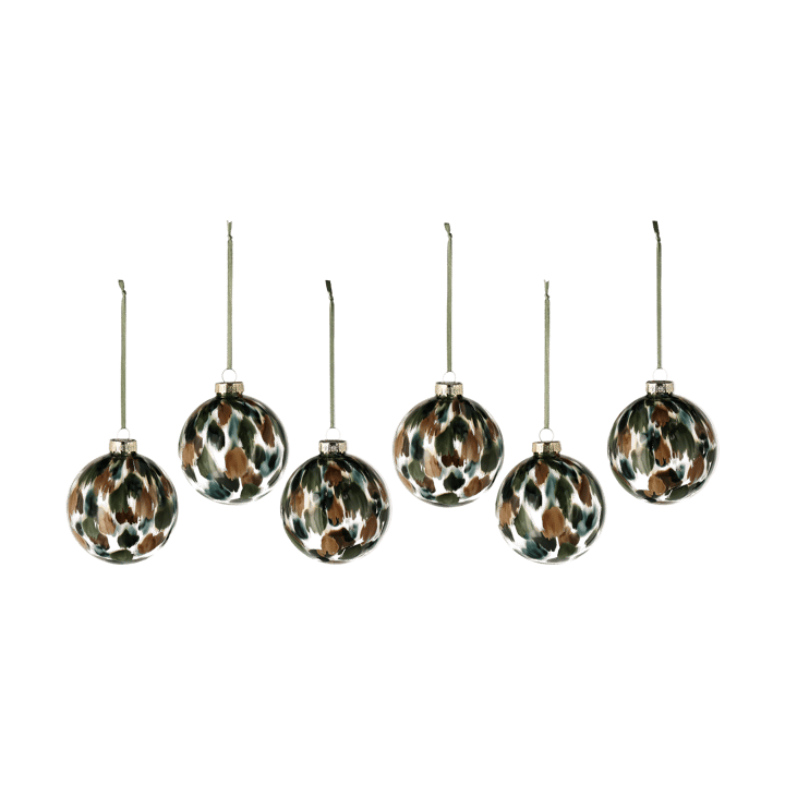 Overcast Christmas bauble Ø8 cm 6-pack - Green - Scandi Living