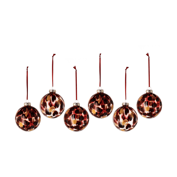 Overcast Christmas bauble Ø8 cm 6-pack - Red - Scandi Living