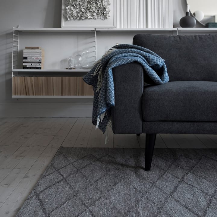 Wicker wool throw, dark blue Scandi Living