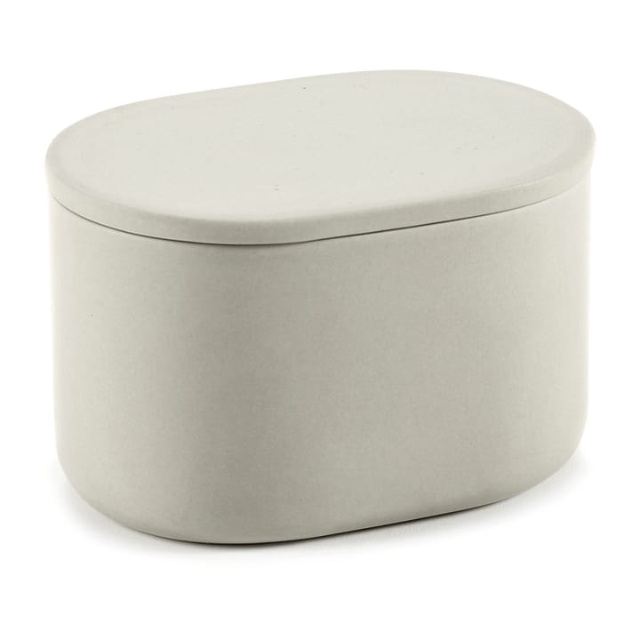 Cose storage jar oval with lid high S 6.5x10.2 cm, Beige Serax