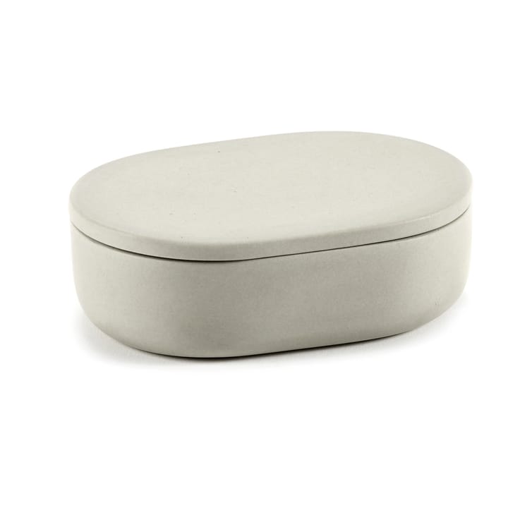 Cose storage jar oval with lid S 3.3x10.2 cm, Beige Serax