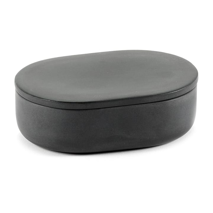 Cose storage jar oval with lid S 3.3x10.2 cm, Dark grey Serax