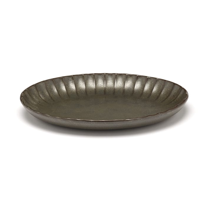 Inku oval serving bowl M 15.4x22 cm, Green Serax