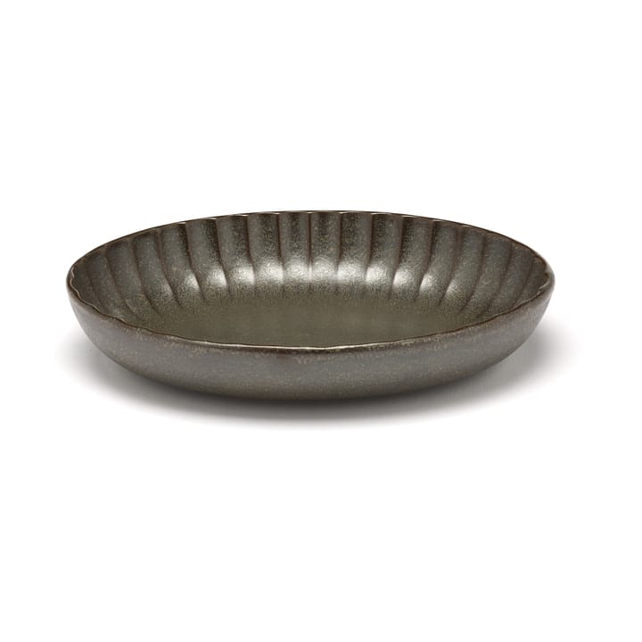 Inku oval serving bowl S 13x19 cm, Green Serax