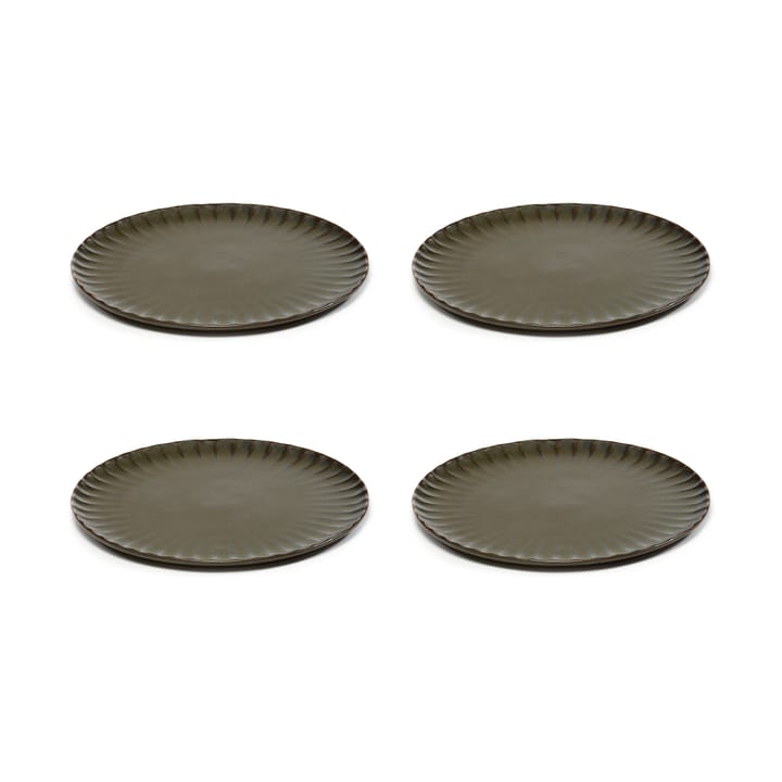 Inku plate L Ø24 cm 4-pack, Green Serax