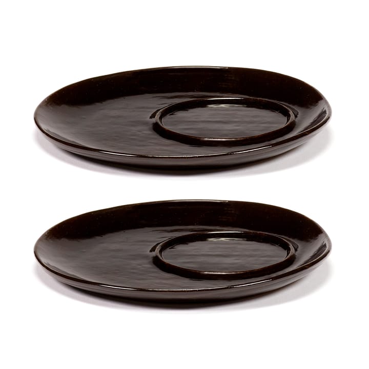 La Mère saucer for coffee cup Ø14.5 cm 2-pack, Dark brown Serax