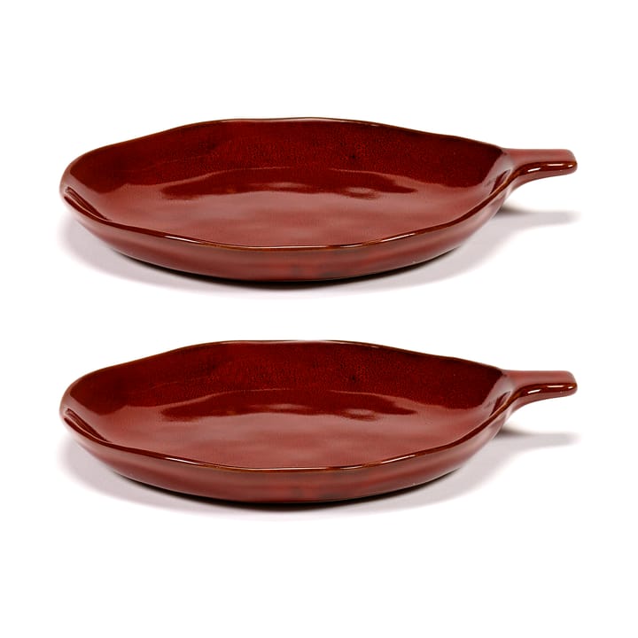 La Mère tray with handles Ø17 cm 2-pack - Venetian red - Serax