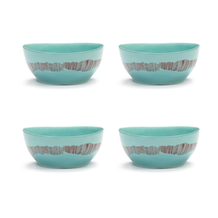 Ottolenghi Feast bowl S Ø15 cm 4-pack - Azure stripes-red - Serax