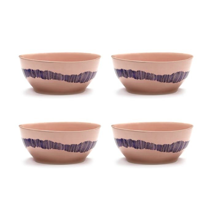 Ottolenghi Feast bowl S Ø15 cm 4-pack - Pink stripes blue - Serax