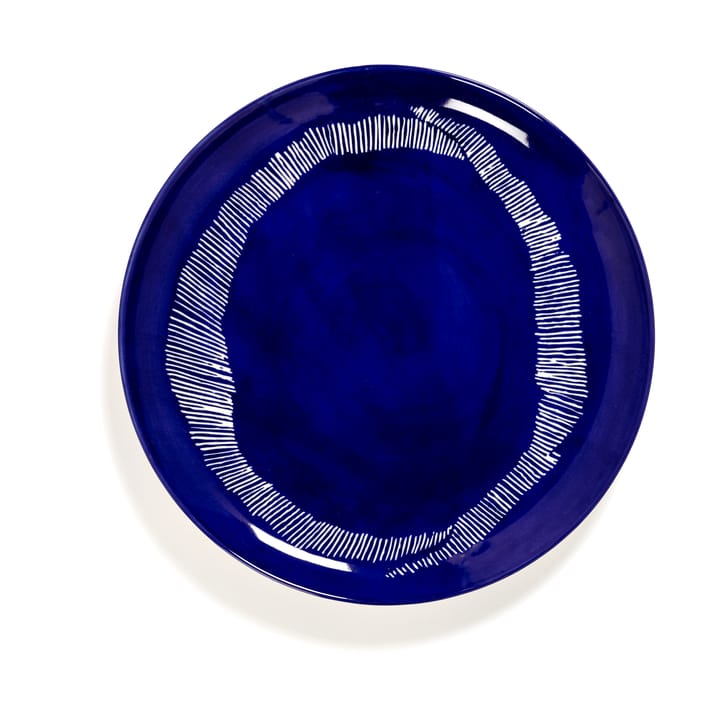 Ottolenghi Feast plate L Ø26,5 cm 2-pack - Dark blue stripes-white - Serax