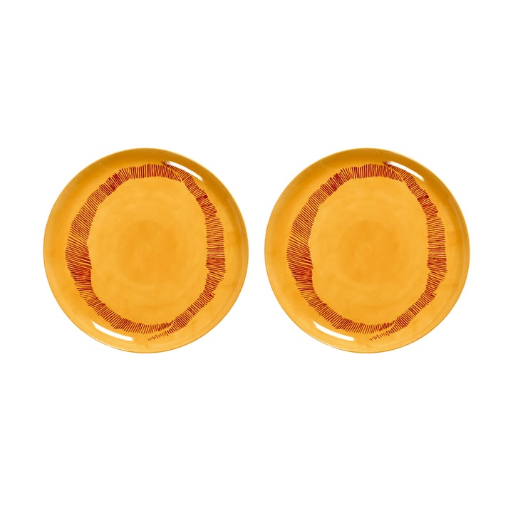 Ottolenghi Feast plate L Ø26,5 cm 2-pack - Yellow stripes-red - Serax