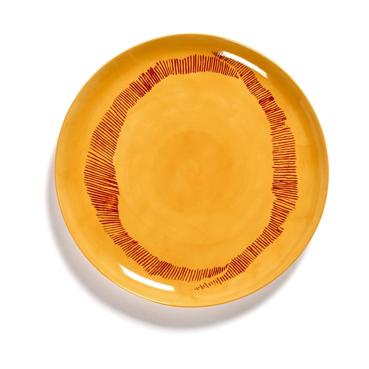 Ottolenghi Feast plate L Ø26,5 cm 2-pack, Yellow stripes-red Serax