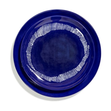 Ottolenghi Feast plate M Ø22,5 cm 2-pack - Dark blue stripes-white - Serax