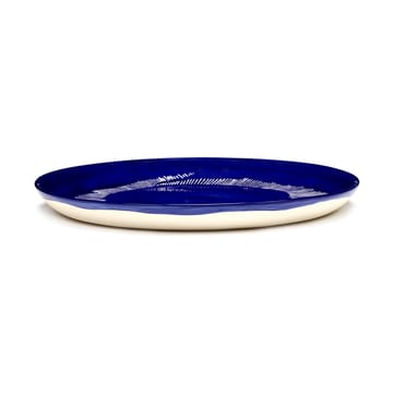 Ottolenghi Feast plate M Ø22,5 cm 2-pack - Dark blue stripes-white - Serax