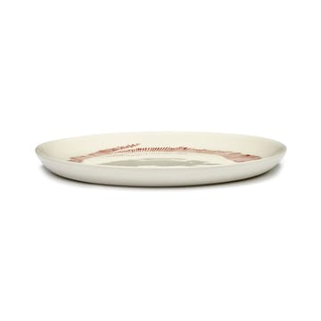 Ottolenghi Feast plate M Ø22,5 cm 2-pack - White stripes-red - Serax