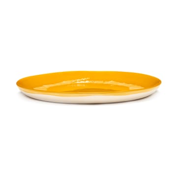 Ottolenghi Feast plate M Ø22,5 cm 2-pack - Yellow stripes-white - Serax