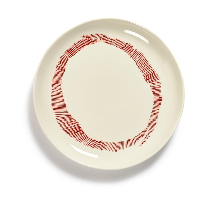 Ottolenghi Feast plate S Ø19 cm 2-pack - White stripes-red - Serax