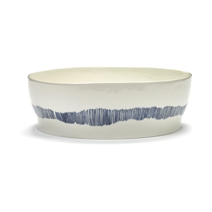 Ottolenghi Feast salad bowl Ø27,5 cm, White stripes-blue Serax