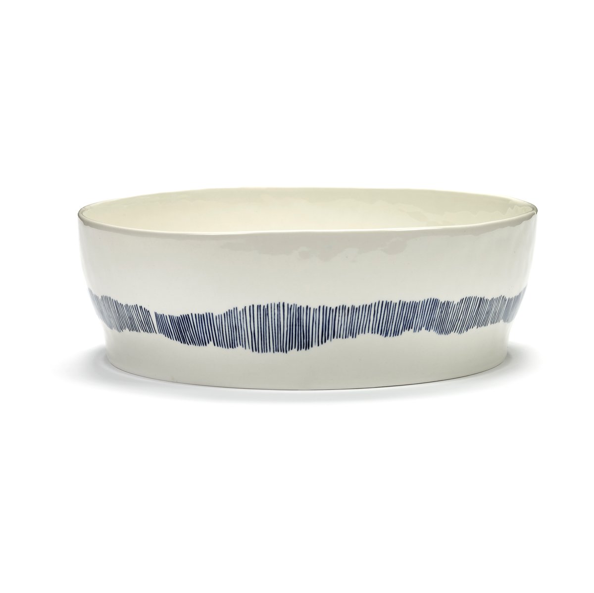 Serax Ottolenghi Feast salad bowl Ø27,5 cm White stripes-blue