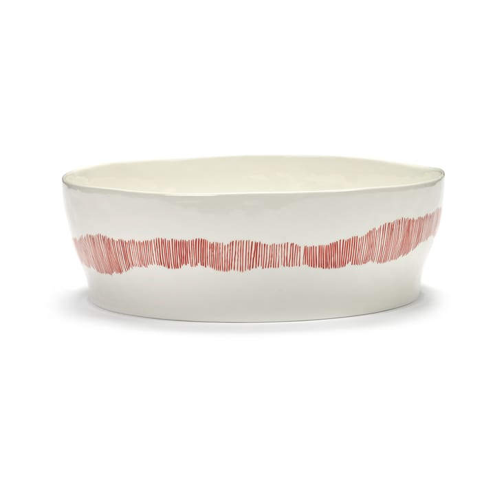 Ottolenghi Feast salad bowl Ø27,5 cm - White stripes-red - Serax