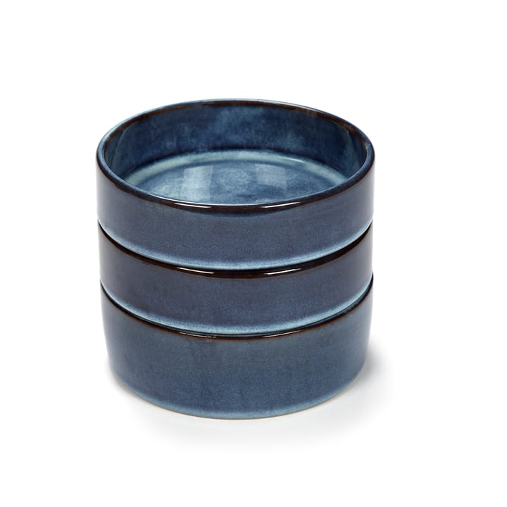 Pure bowls 3 pieces stackable 14 cm, Dark blue Serax