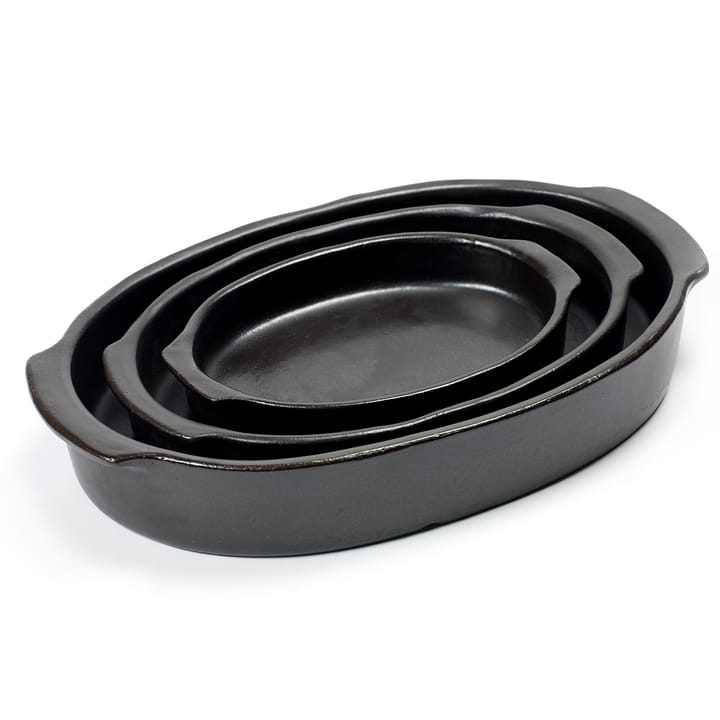 Pure oval oven form L, black Serax