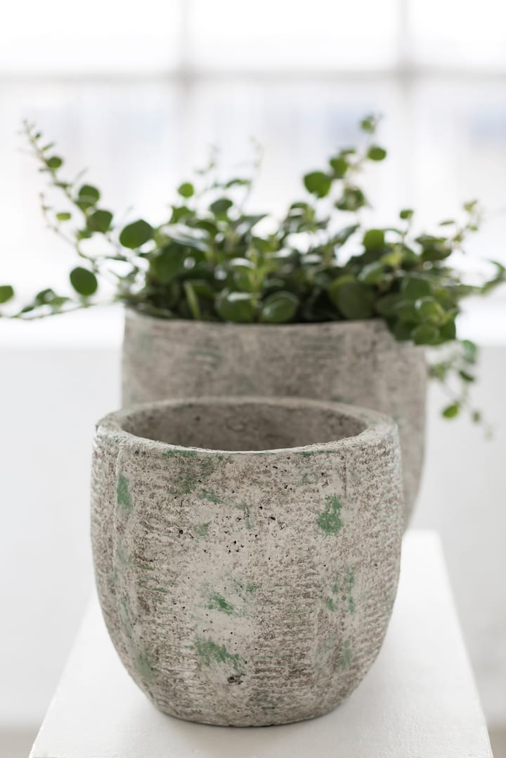 Rustic flower pot stripes S 16.5 cm, Grey Serax