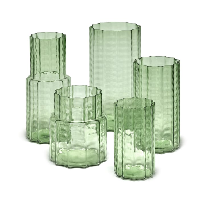 Waves 01 vase 21 cm, Green-clear Serax