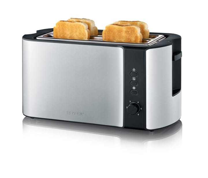 Severin AT 2590 toaster 4 slices, Brushed steel-black Severin