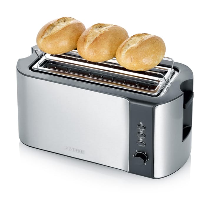 Severin AT 2590 toaster 4 slices, Brushed steel-black Severin