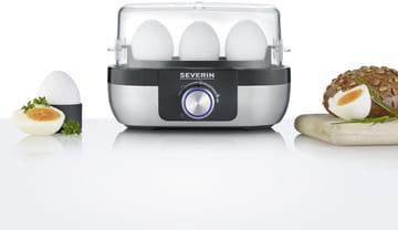 Severin EK 3163 Premium Egg Cooker 1-3 Eggs - Black-silver - Severin