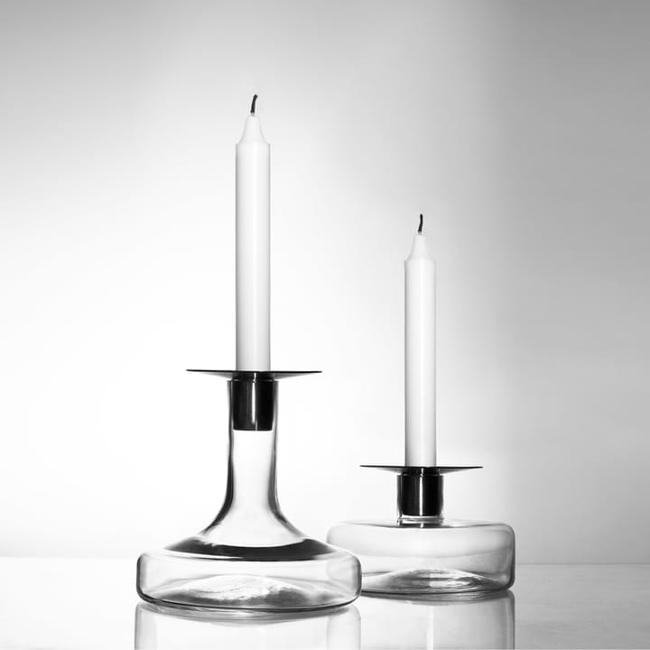 Halo candle sticks, Clear. large Skrufs Glasbruk