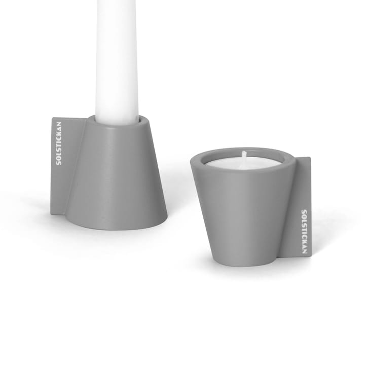 Flipp candle holder 5x6 cm, Grey Solstickan Design