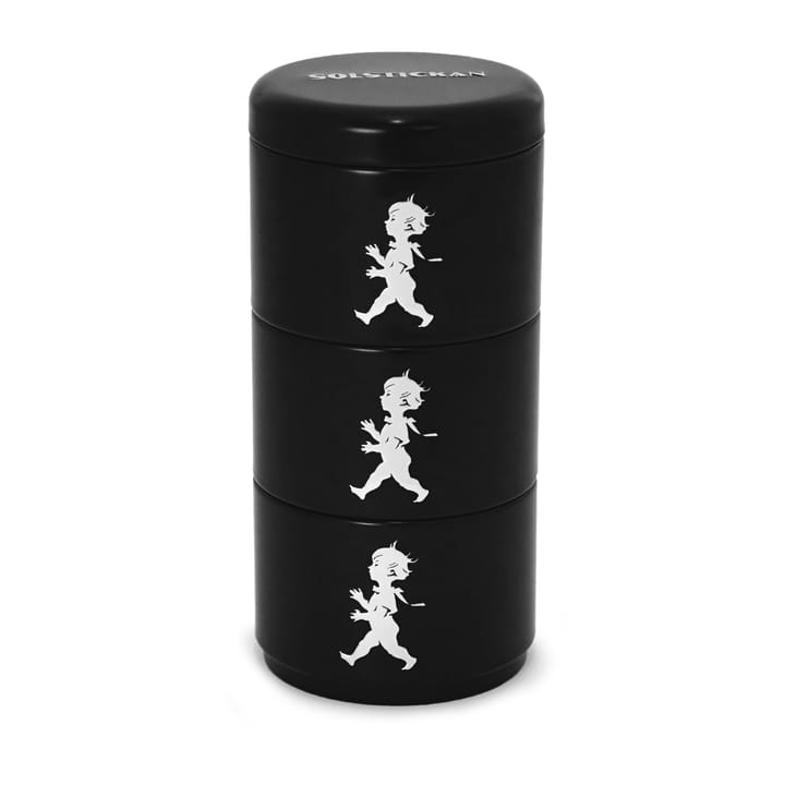 Solstickan storage jar three pieces 8.5 cm, Black Solstickan Design